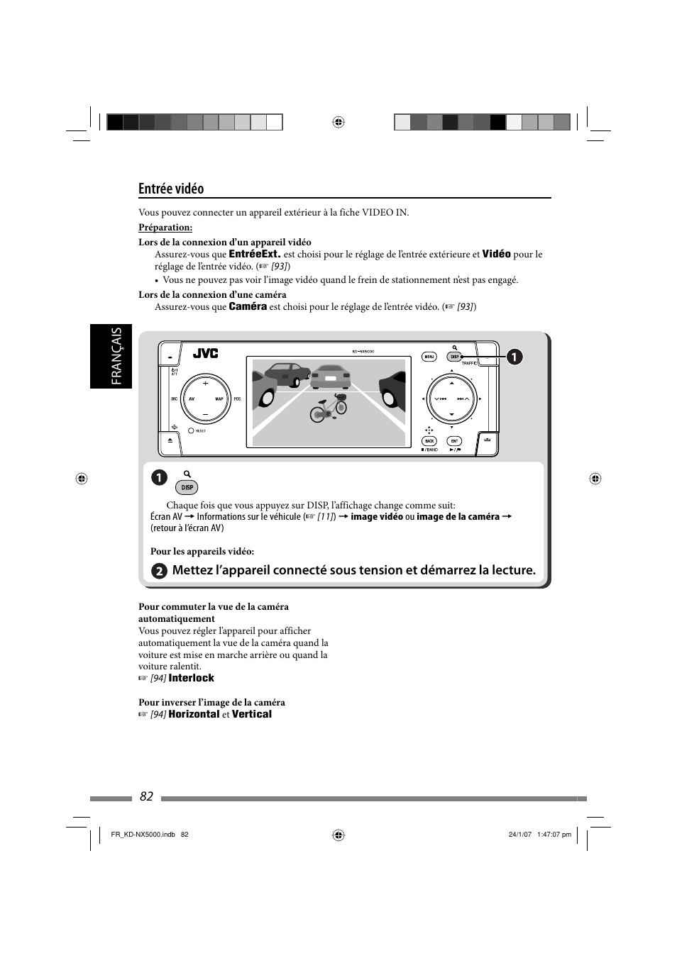 Entrée vidéo, Français 82 | JVC KD-NX5000- User Manual | Page 318 / 357