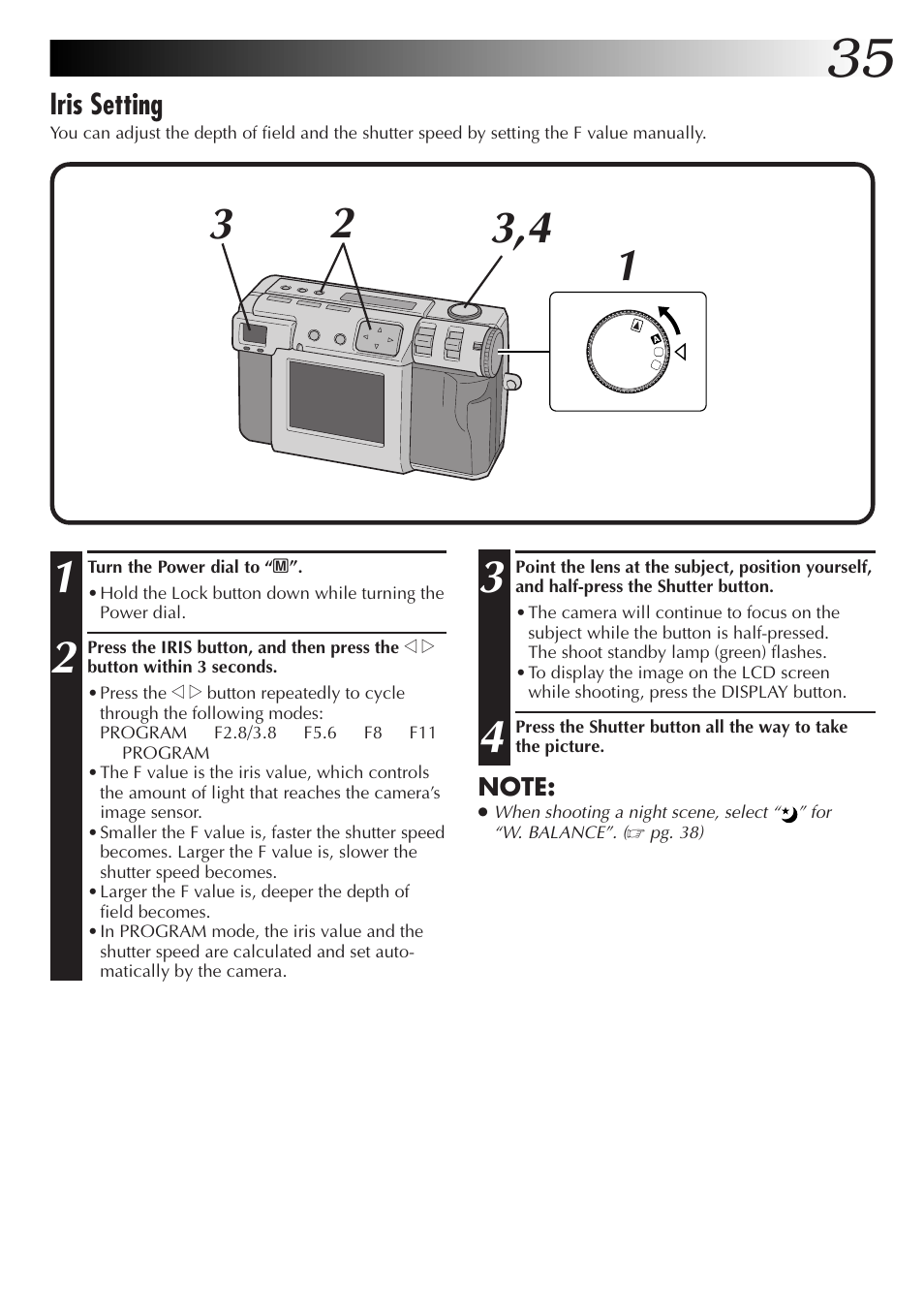 Iris setting | JVC GC-QX3HD User Manual | Page 35 / 104