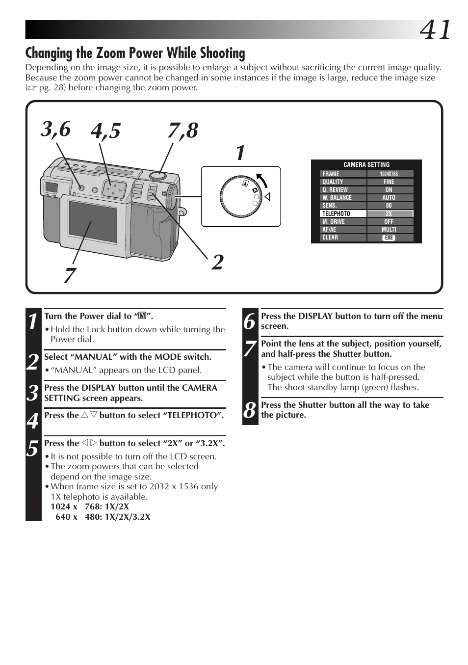 Changing the zoom power while shooting | JVC GC-QX3HD User Manual | Page 41 / 104