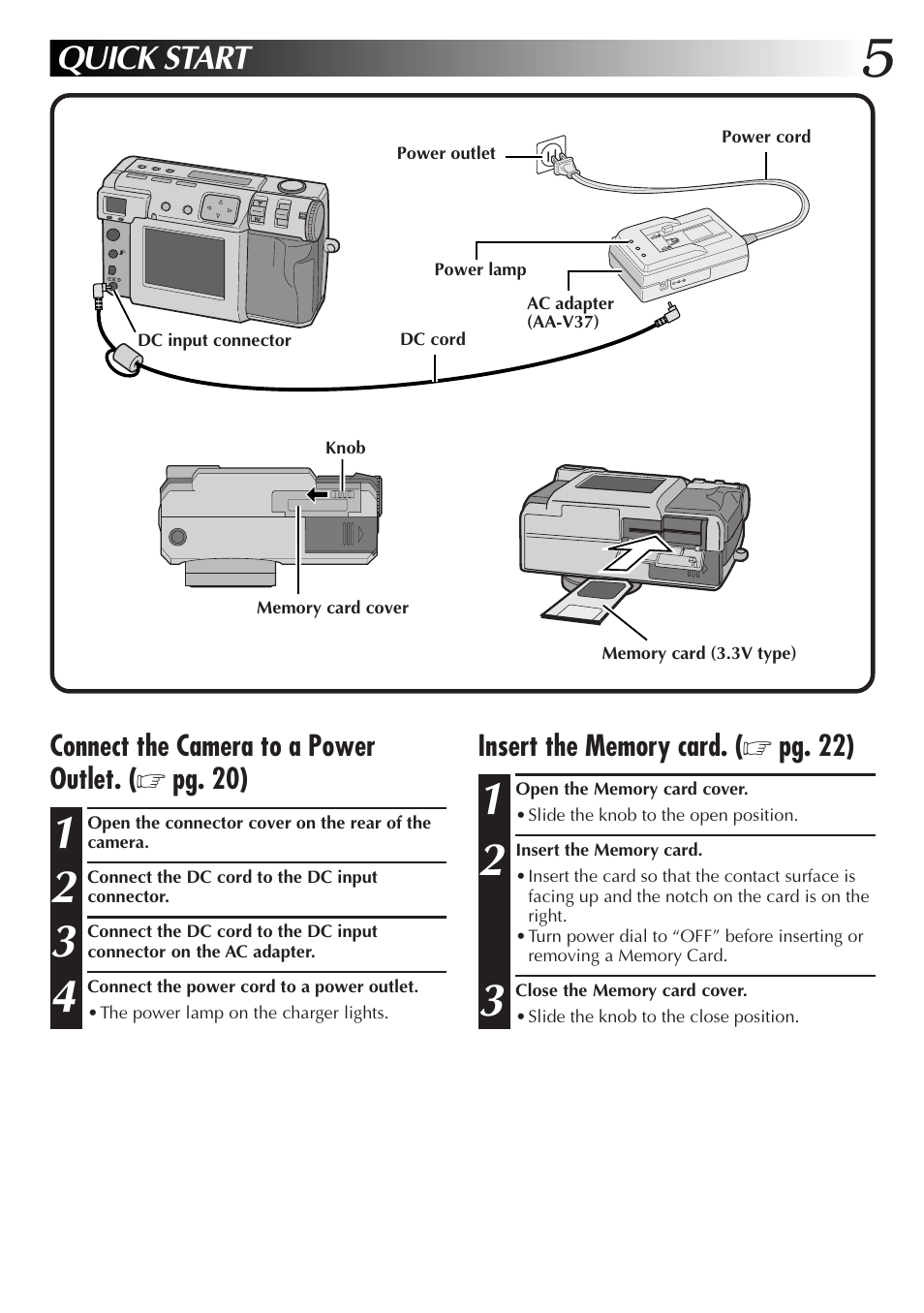 Quick start | JVC GC-QX3HD User Manual | Page 5 / 104