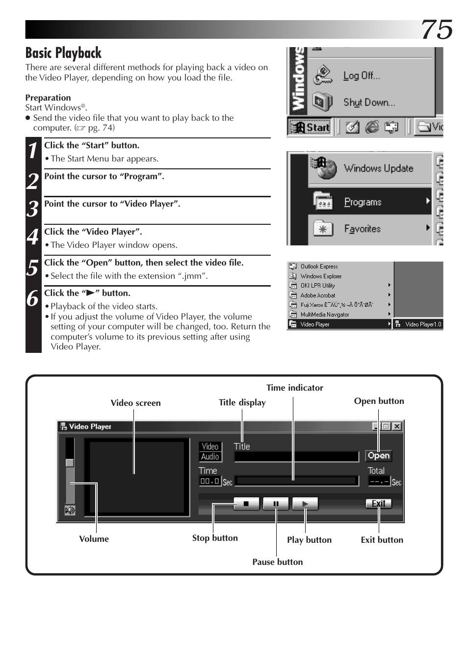 Basic playback | JVC GC-QX3HD User Manual | Page 75 / 104