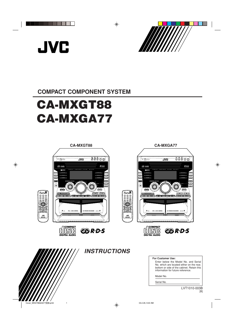 JVC CA-MXGA77 User Manual | 42 pages