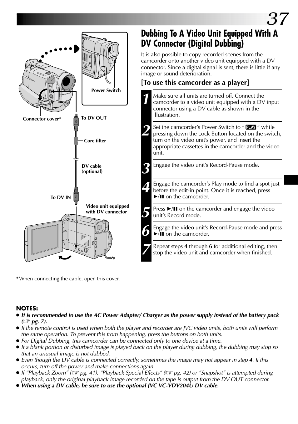 JVC GR-DVL105 User Manual | Page 37 / 72