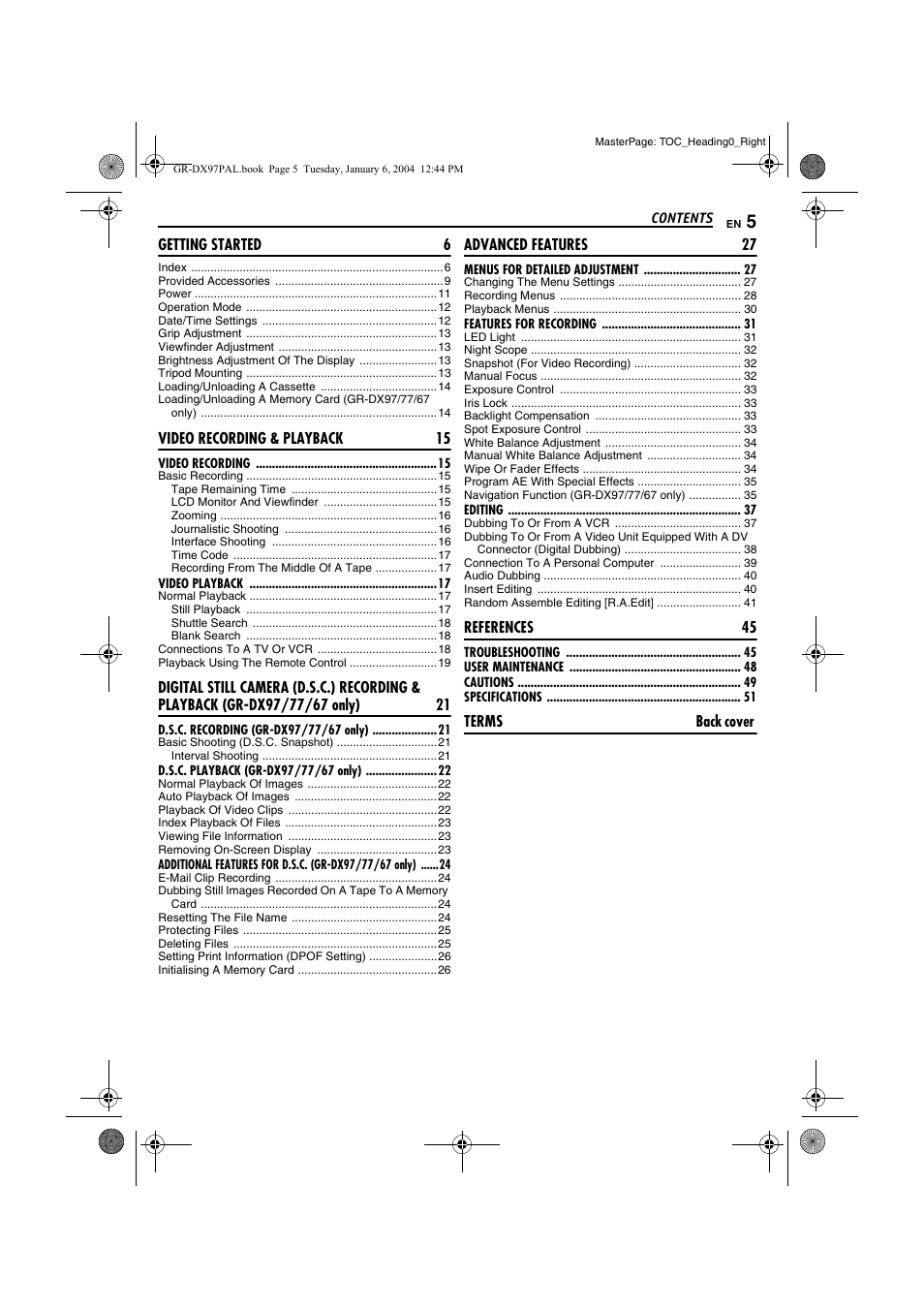 JVC GR-DX28 User Manual | Page 5 / 52