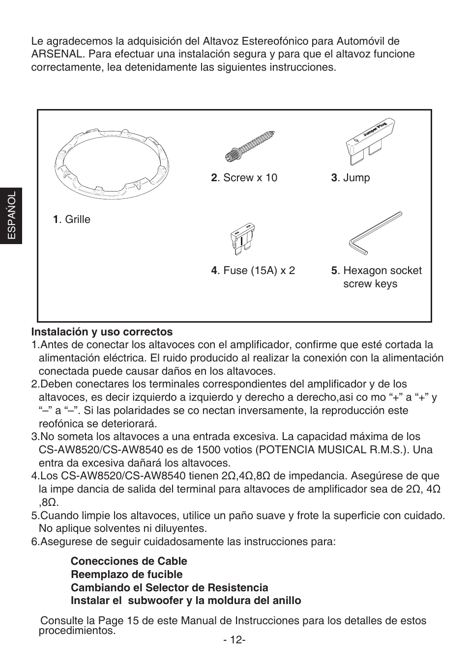 JVC CS-AW8540 User Manual | Page 12 / 19