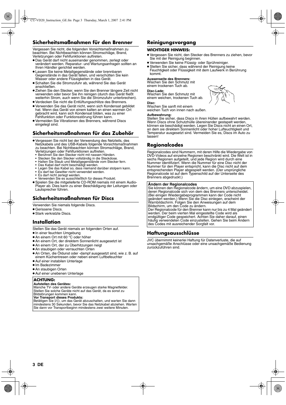 JVC CU-VD20EK User Manual | Page 10 / 136