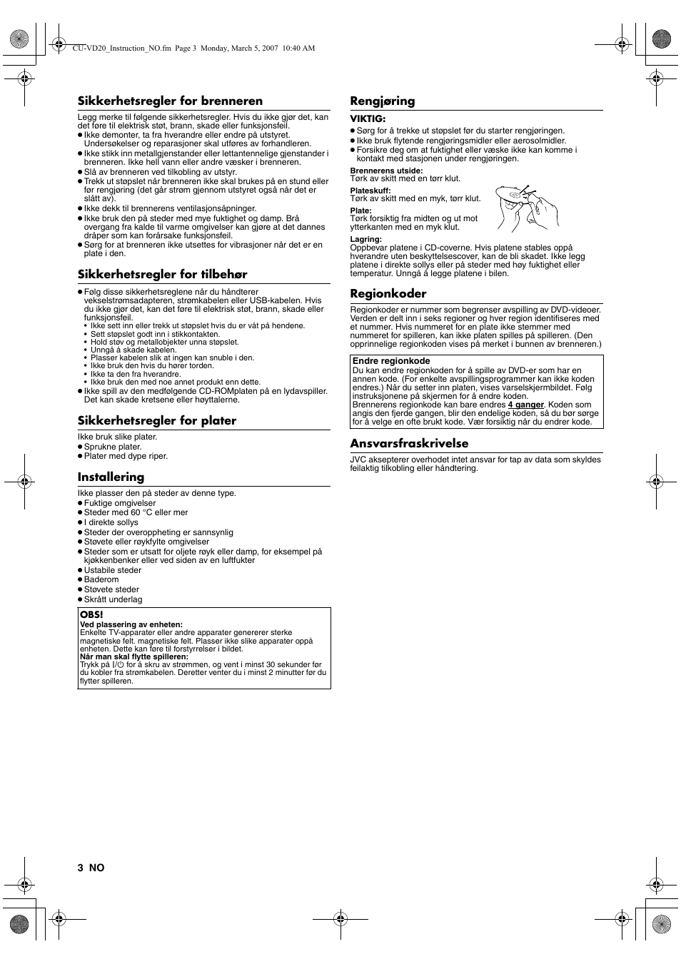 JVC CU-VD20EK User Manual | Page 66 / 136