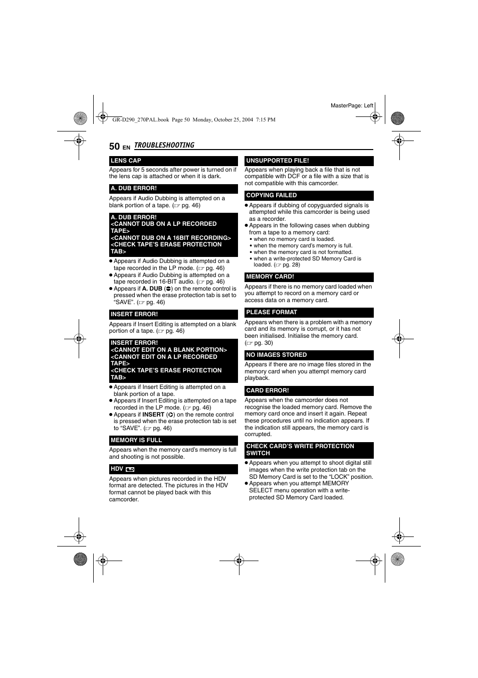 Pg. 50) | JVC GR-D290EN User Manual | Page 50 / 56