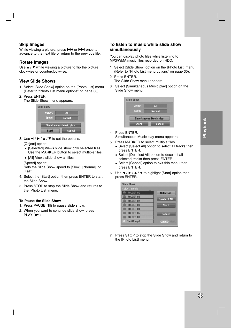 Playback | JVC DR-MH220SE User Manual | Page 31 / 58