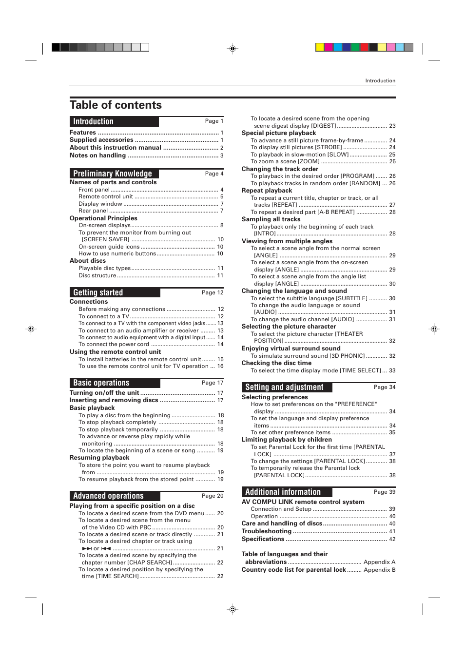 JVC XV-511BK  EN User Manual | Page 3 / 48