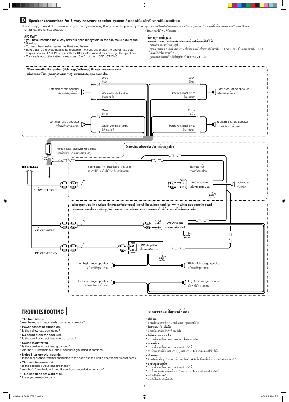 Troubleshooting, Μ√«®õ∫ª—≠а“¢—¥¢ихя, Μлх≈”‚жя ”а√—∫√–∫∫≈”‚жя “¡∑‘»∑“я | Их§«√∑√“∫∑’л, Μëõ´—∫«ÿ‡øõ | JVC EXAD LVT1373-001A User Manual | Page 58 / 58