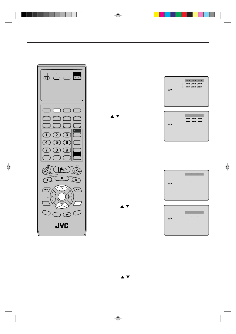 43 marking desired scenes, Marking the scenes, Returning to the scenes | Vcr/dvd/tv | JVC LPT0719-001A User Manual | Page 43 / 60