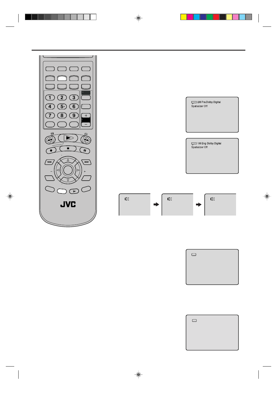 44 changing soundtrack language / subtitles, Changing soundtrack language, Turning the subtitles on and off | Changing the subtitle language, Vcr/dvd/tv | JVC LPT0719-001A User Manual | Page 44 / 60