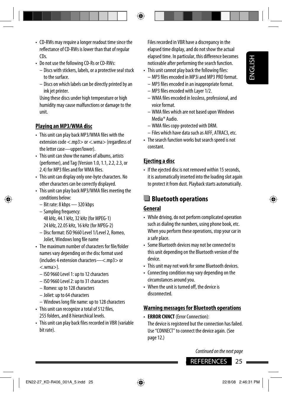 Bluetooth operations, English 25 references | JVC GET0570-001A User Manual | Page 103 / 198