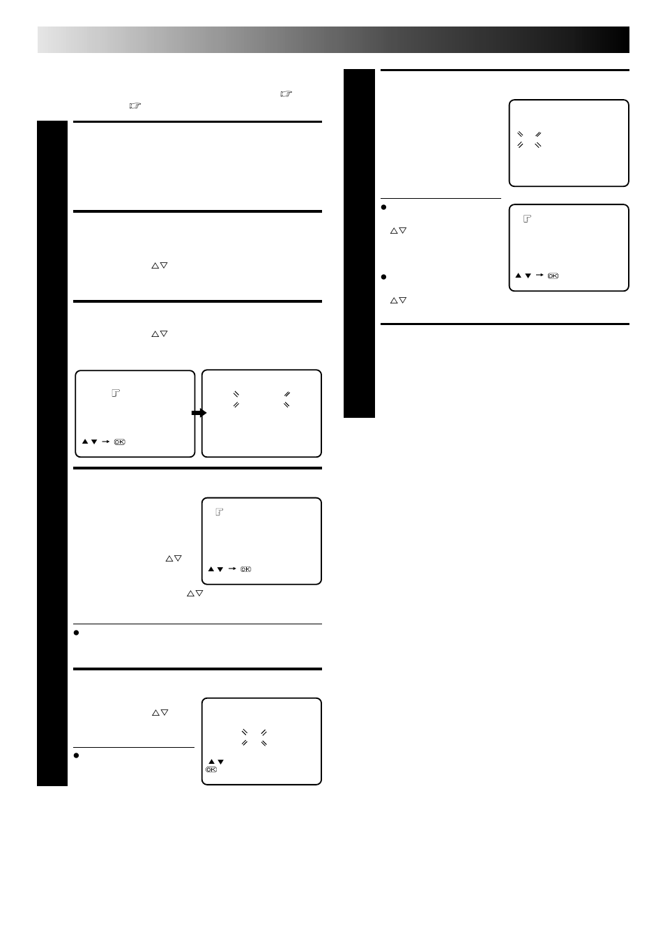 Select position, Return to normal screen, Access tuner set screen | Access manual ch set screen, Select band, Set desired station, Perform tuning, Tuner set (cont.), Manual channel set | JVC FST-GTK2I HR-J240E User Manual | Page 22 / 32