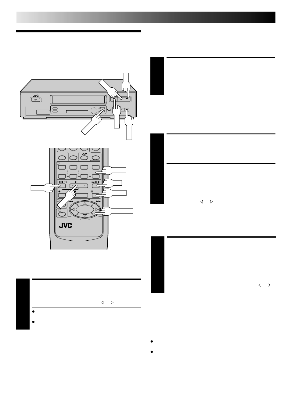 Playback features, Activate variable-speed search, Activate high-speed search | Activate slow-motion playback, Pause during playback, Activate frame-by-frame playback, Playback (cont.), Variable-speed search, High-speed search, Slow motion | JVC FST-GTK2I HR-J240E User Manual | Page 8 / 32