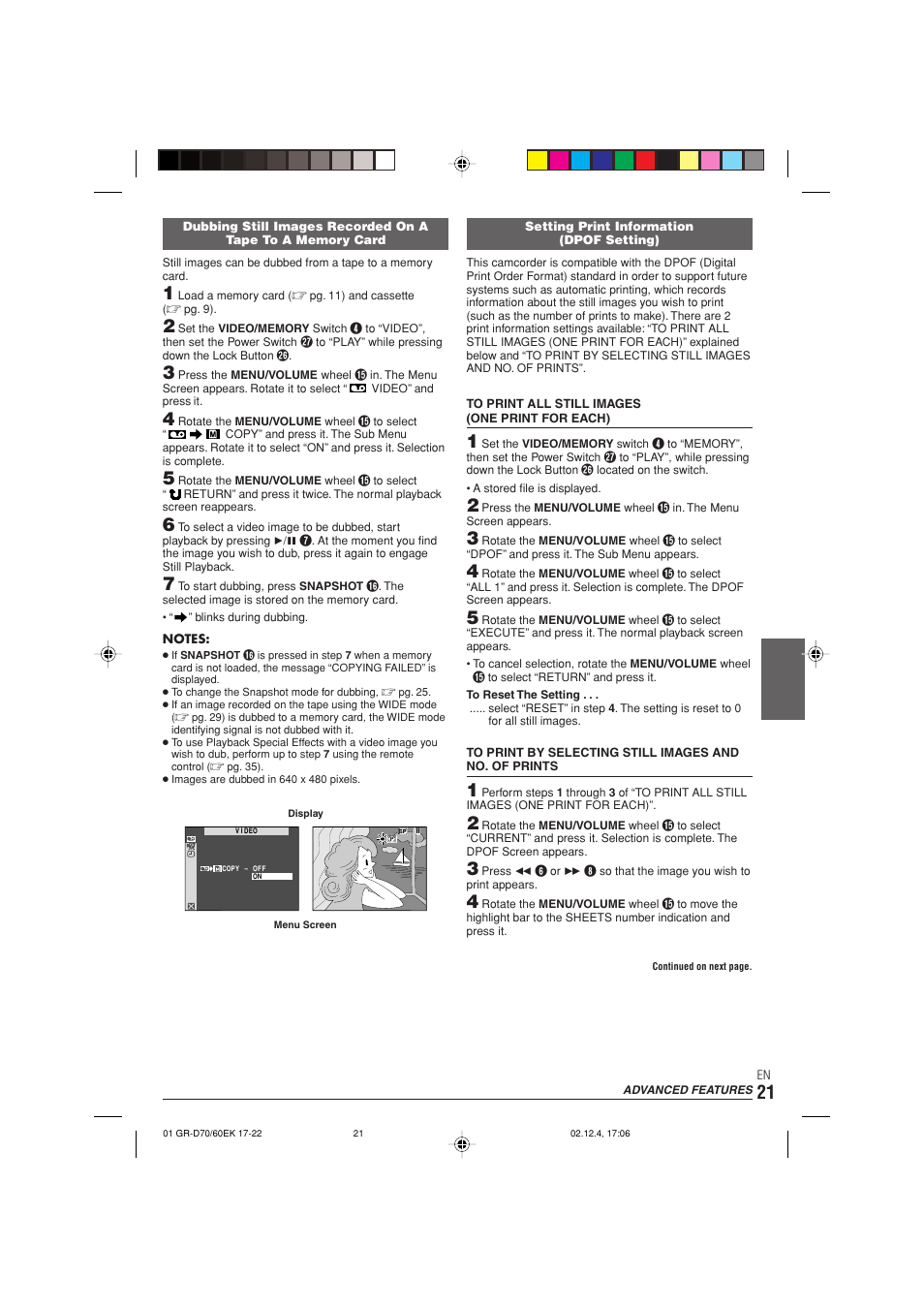 JVC GR-D70  EN User Manual | Page 21 / 56