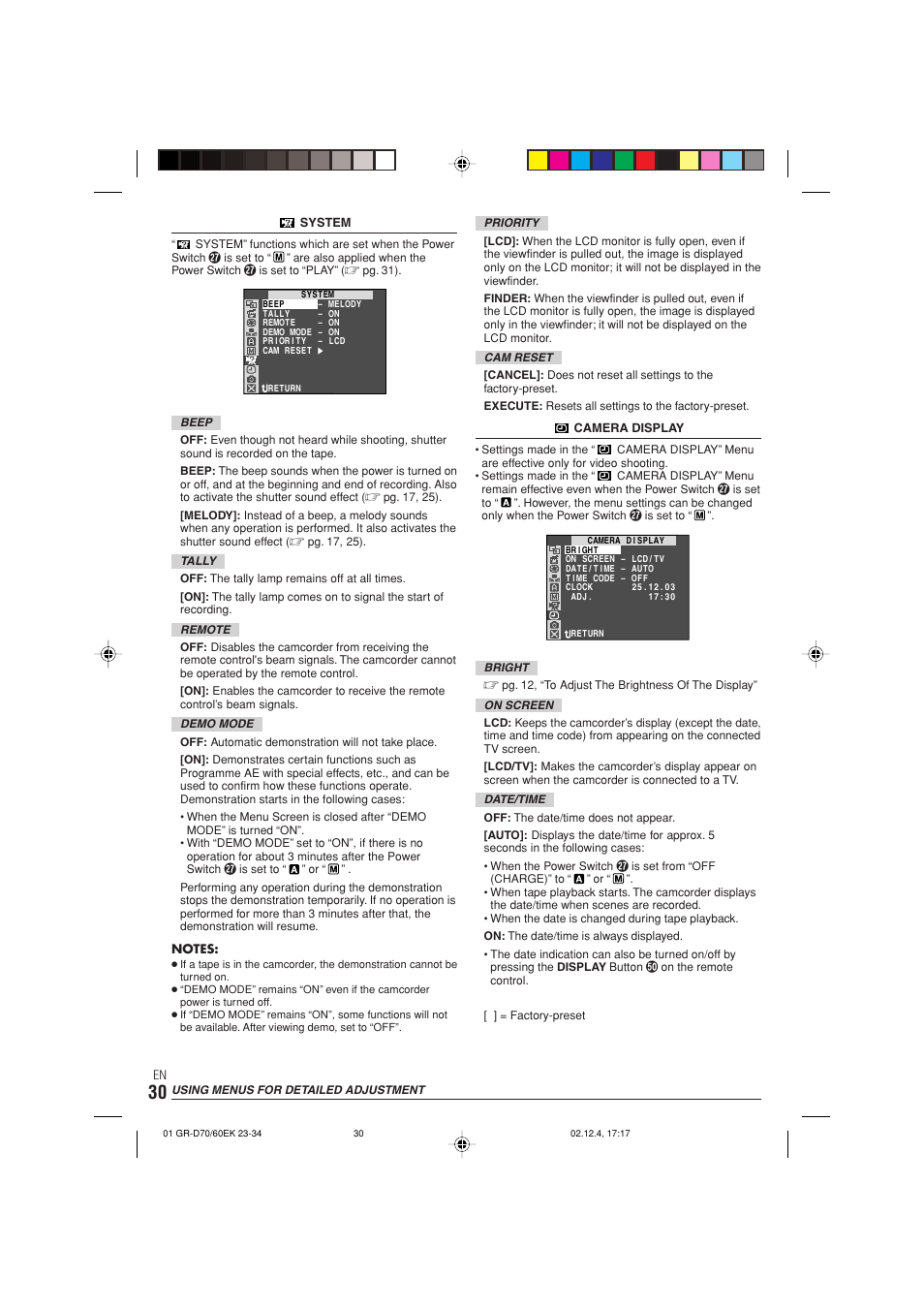 JVC GR-D70  EN User Manual | Page 30 / 56