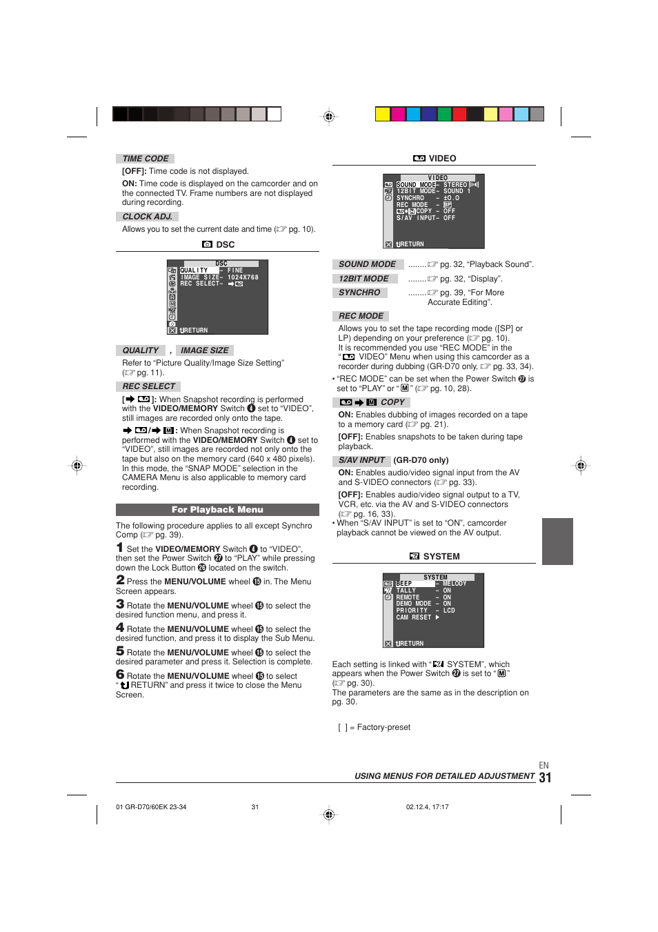 JVC GR-D70  EN User Manual | Page 31 / 56