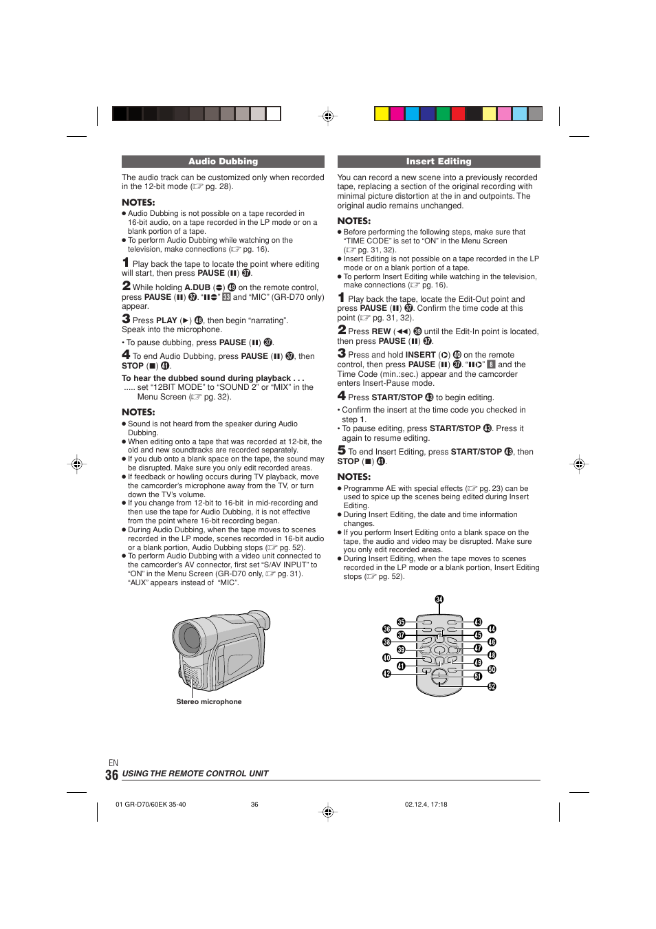 JVC GR-D70  EN User Manual | Page 36 / 56