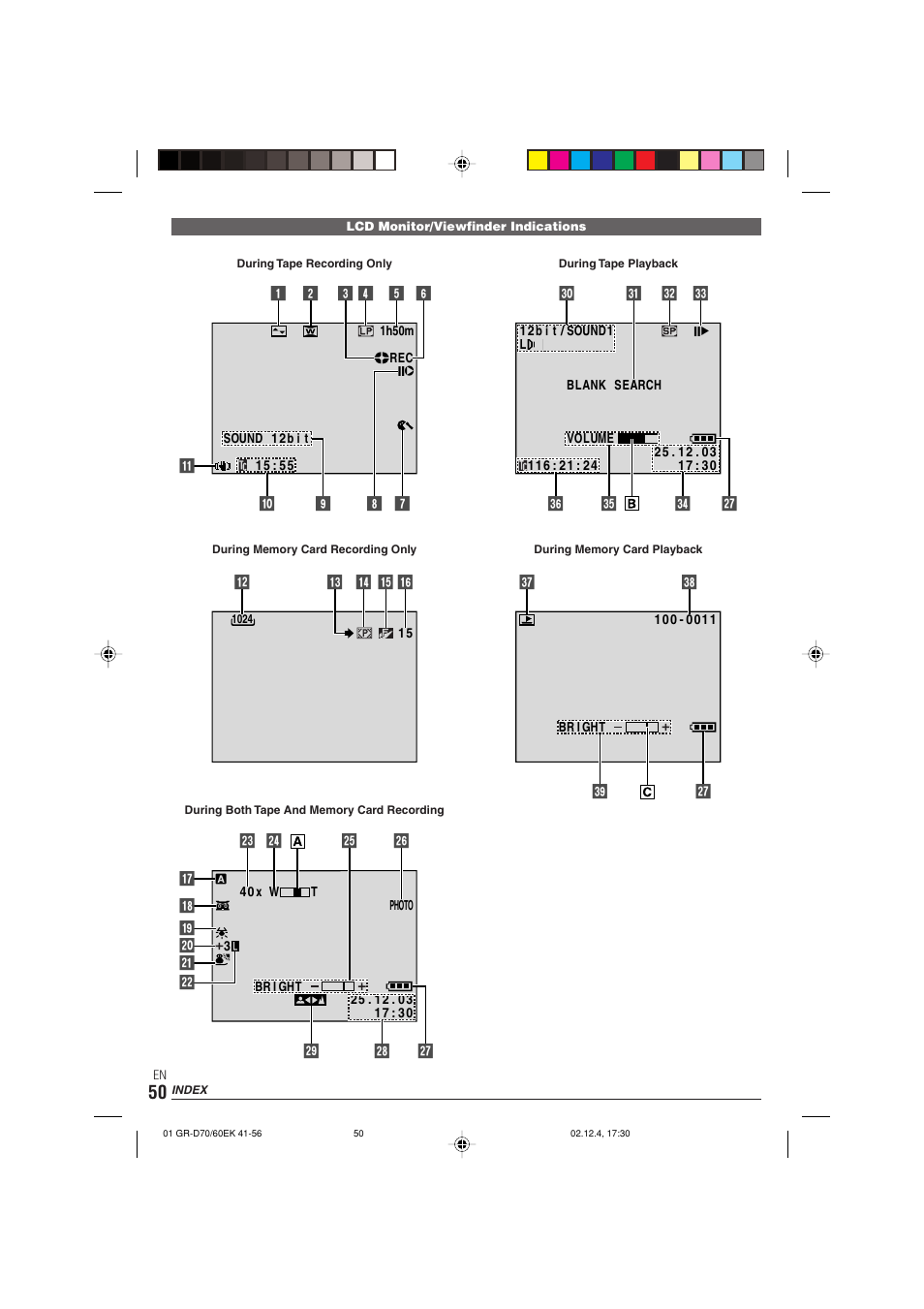 JVC GR-D70  EN User Manual | Page 50 / 56