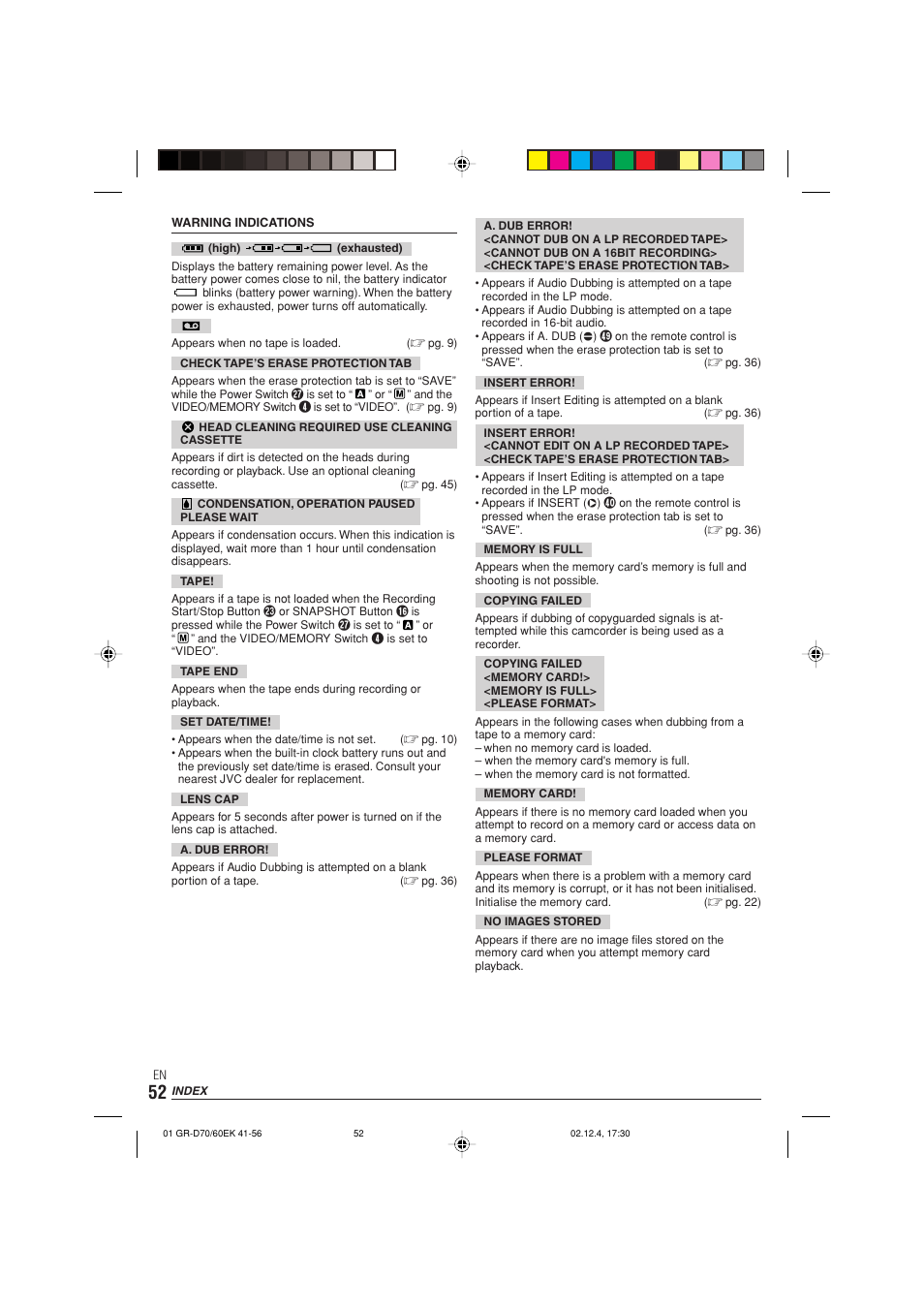 JVC GR-D70  EN User Manual | Page 52 / 56