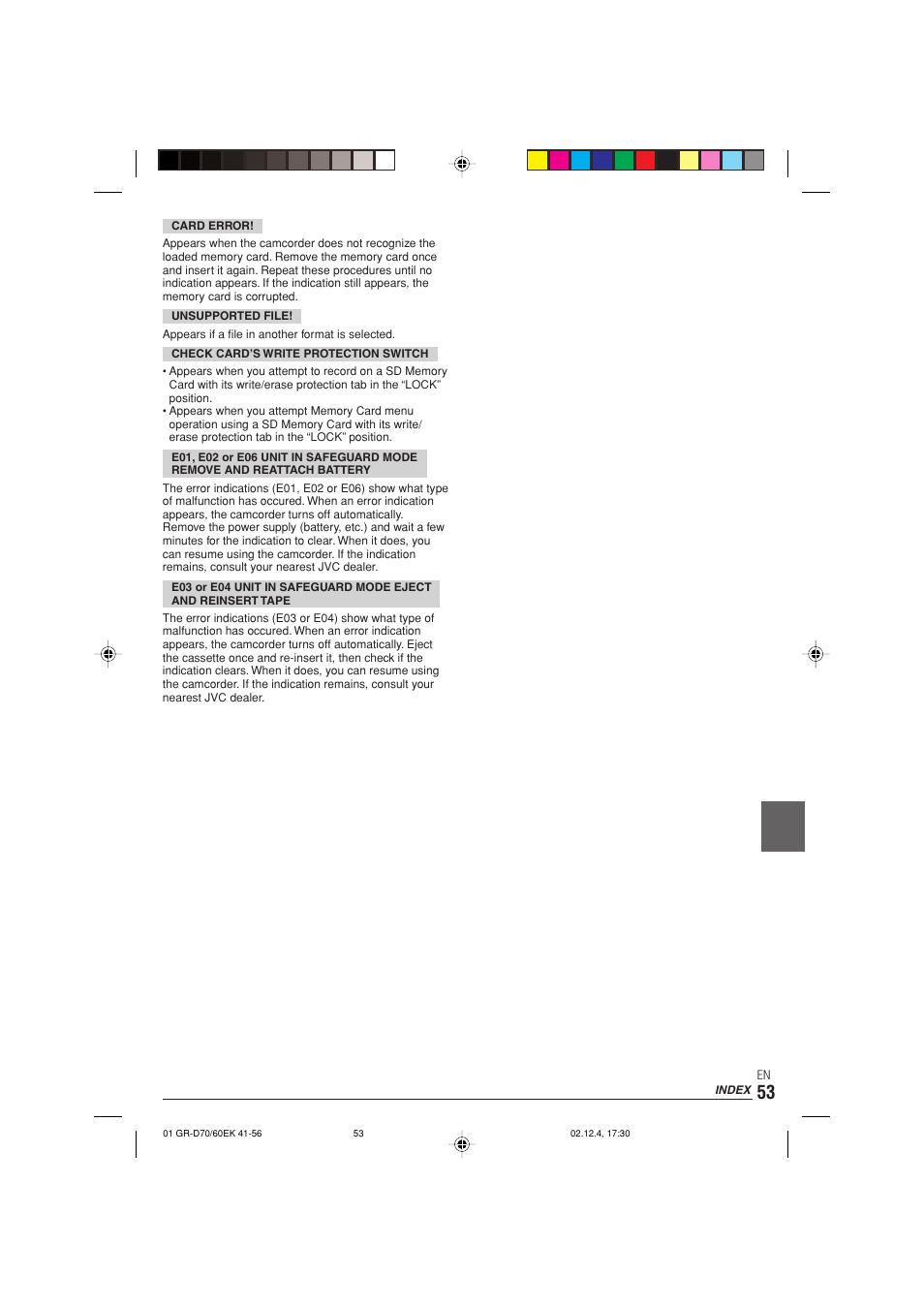 JVC GR-D70  EN User Manual | Page 53 / 56