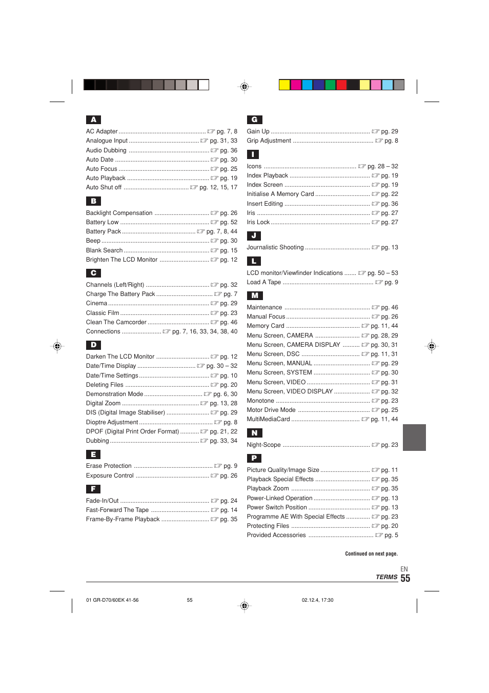 Terms | JVC GR-D70  EN User Manual | Page 55 / 56