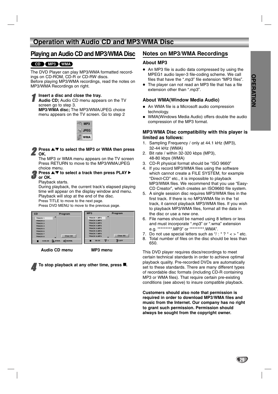 Opera tion | JVC 3834RP0093F User Manual | Page 29 / 41