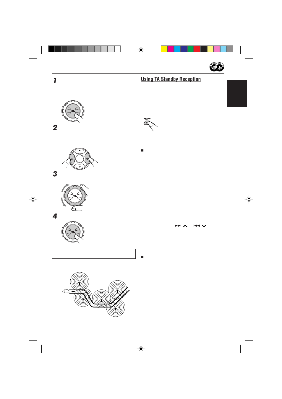 Using ta standby reception | JVC GET0075-001A User Manual | Page 13 / 54