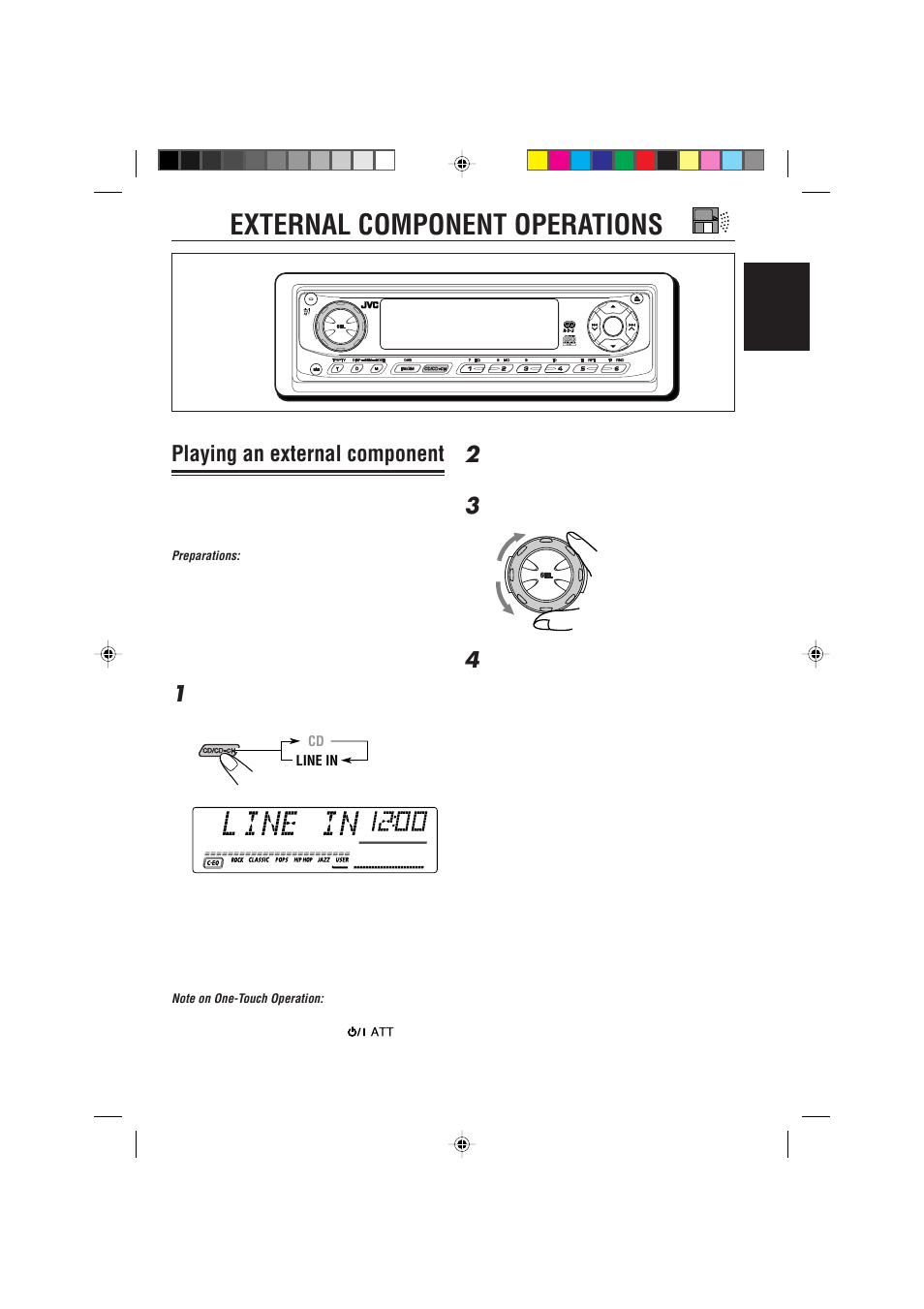 External component operations, Playing an external component | JVC GET0075-001A User Manual | Page 41 / 54
