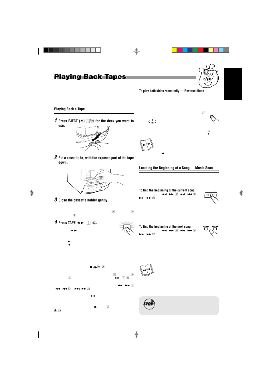 Playing back tapes | JVC CA-MXJ787V User Manual | Page 23 / 39