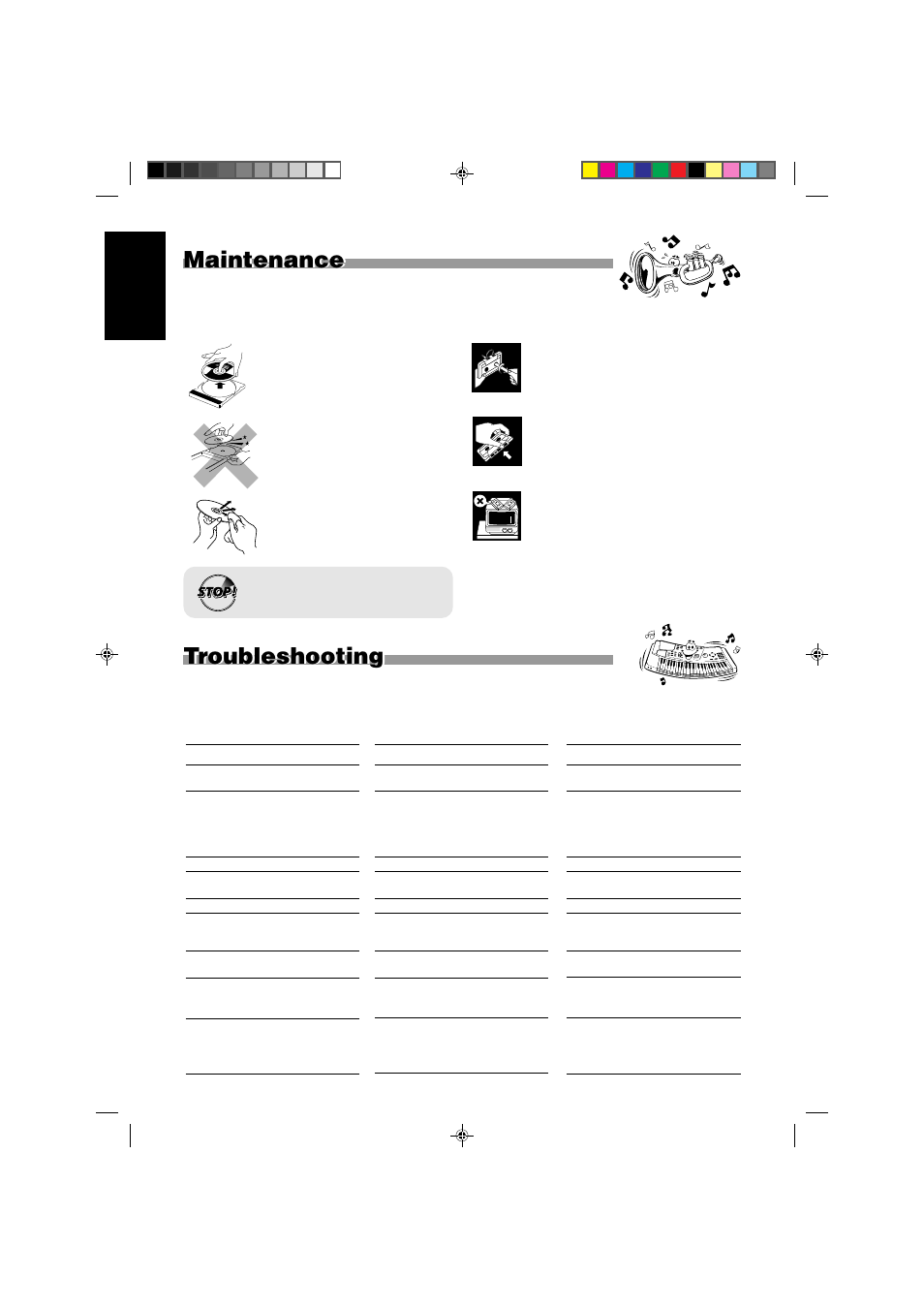 Troubleshooting, Maintenance, Maintenance troubleshooting | JVC CA-MXJ787V User Manual | Page 34 / 39