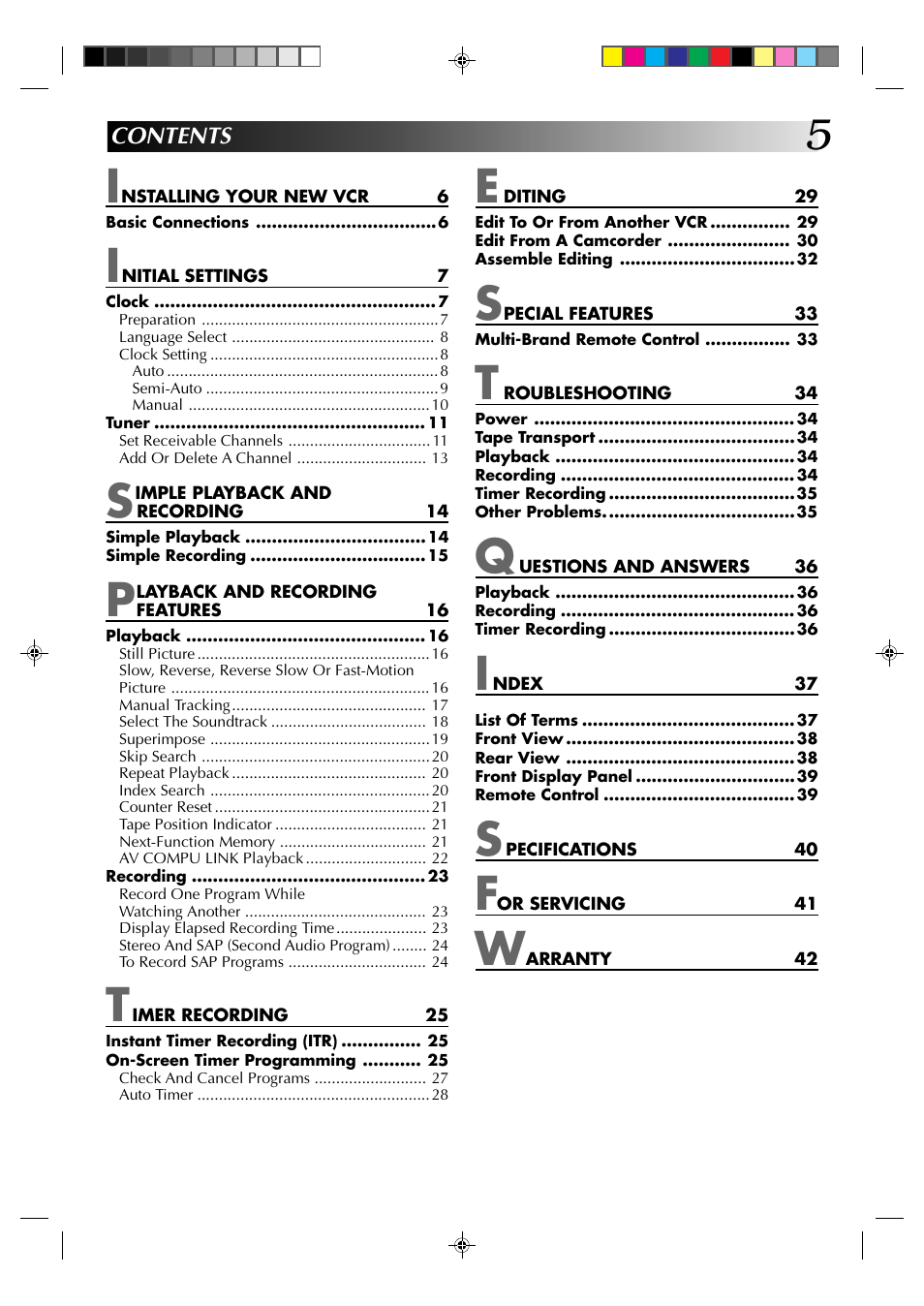 JVC HR-A62U User Manual | Page 5 / 44