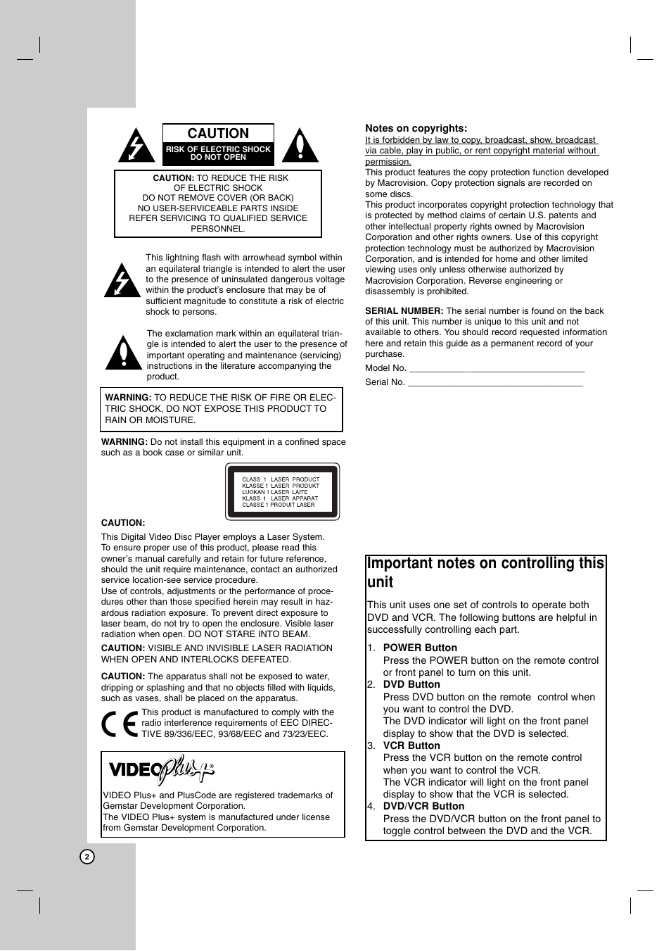 Caution | JVC 3834RV0038A User Manual | Page 2 / 43