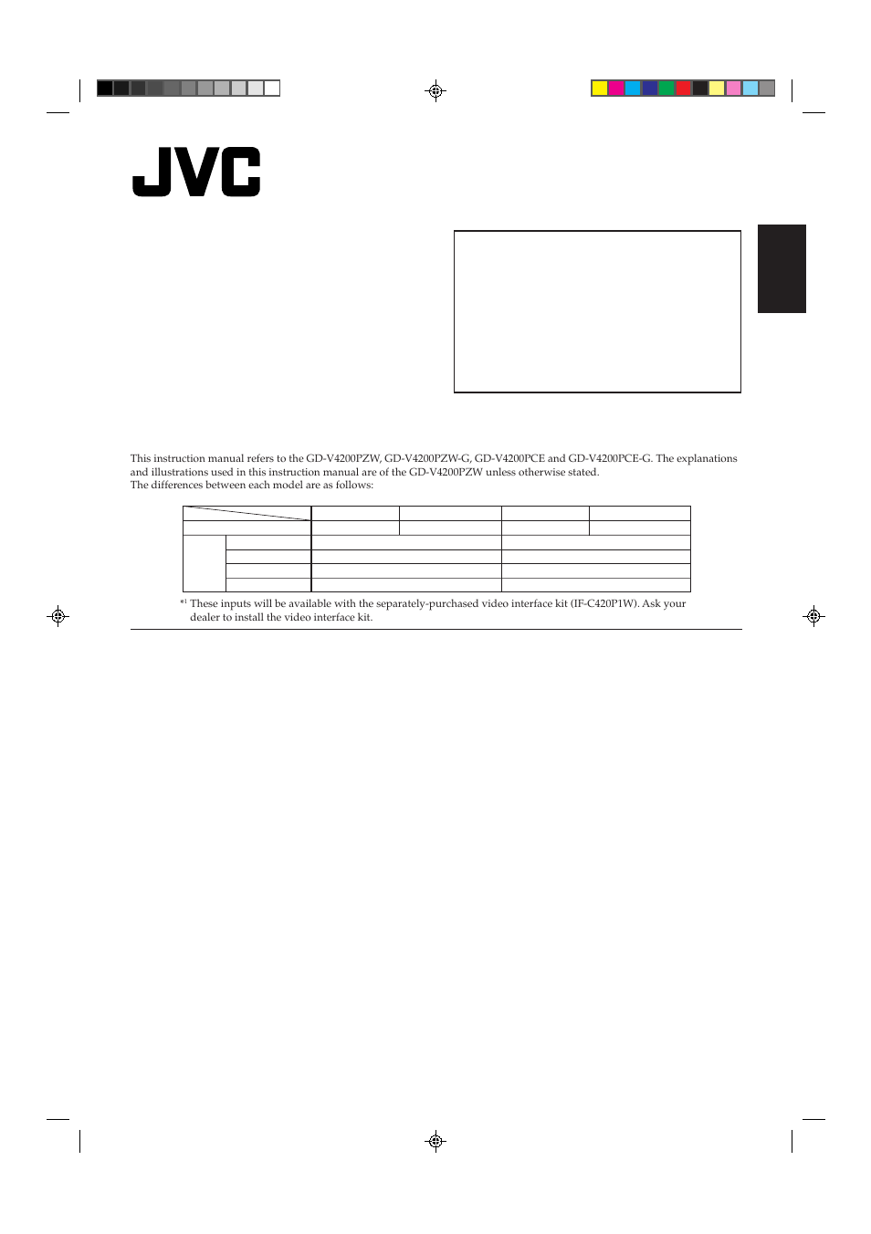 JVC GD-V4200PCE-G User Manual | 32 pages