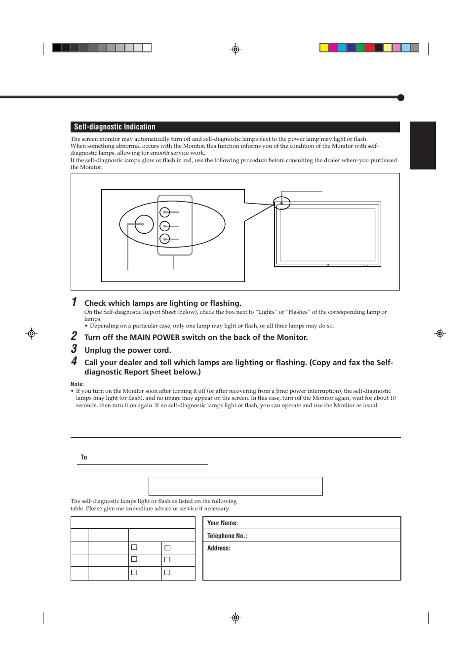 Self-diagnostic report sheet | JVC GD-V4200PCE-G User Manual | Page 29 / 32