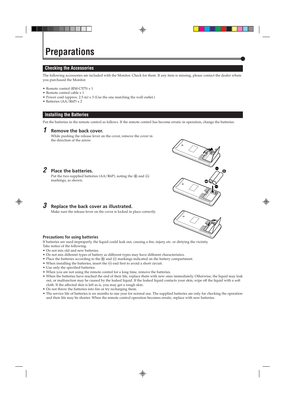 Preparations | JVC GD-V4200PCE-G User Manual | Page 8 / 32