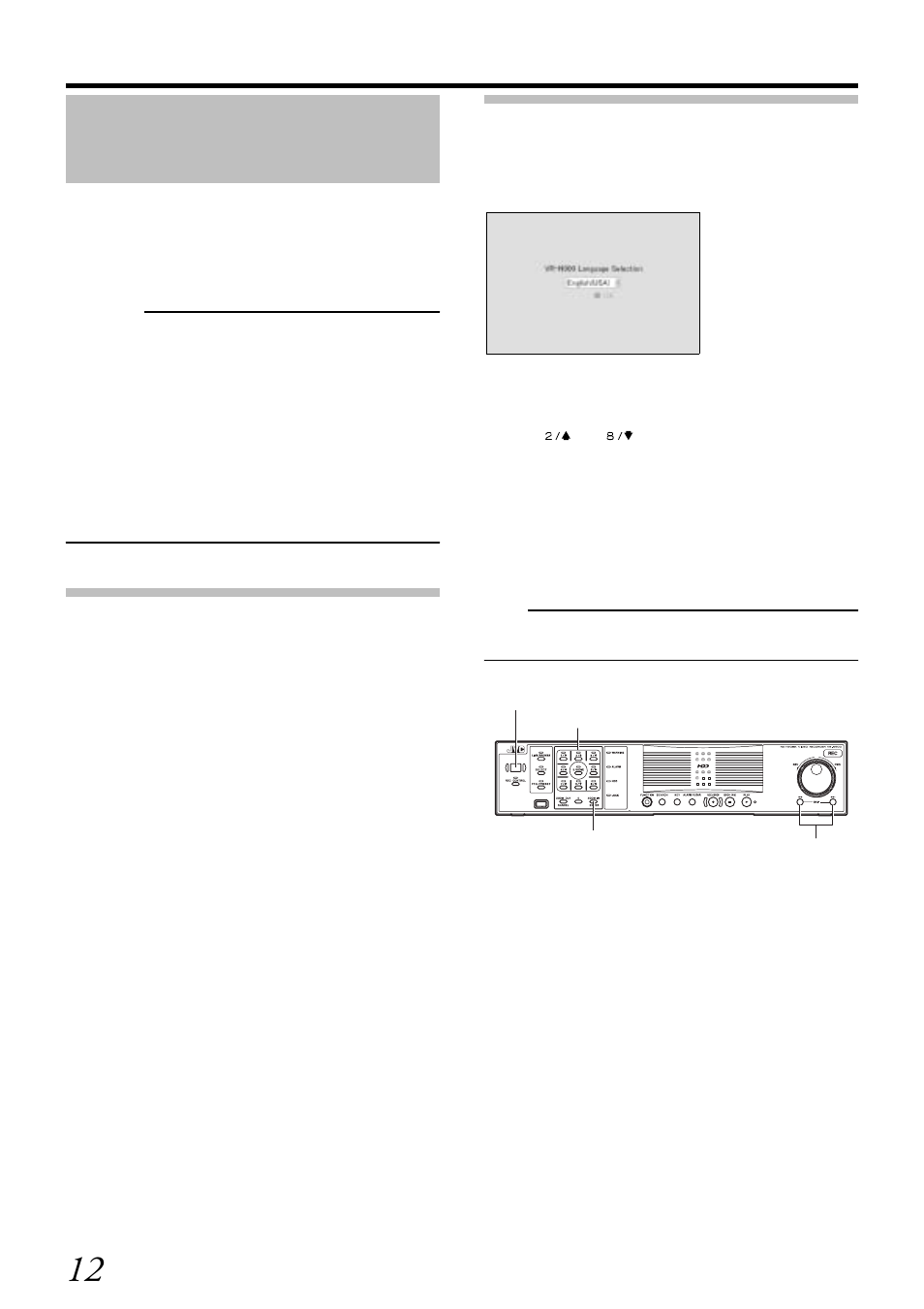 Initial setup, Starting up the vr-n900u 1, Selecting a language | JVC VR-N900U User Manual | Page 20 / 28