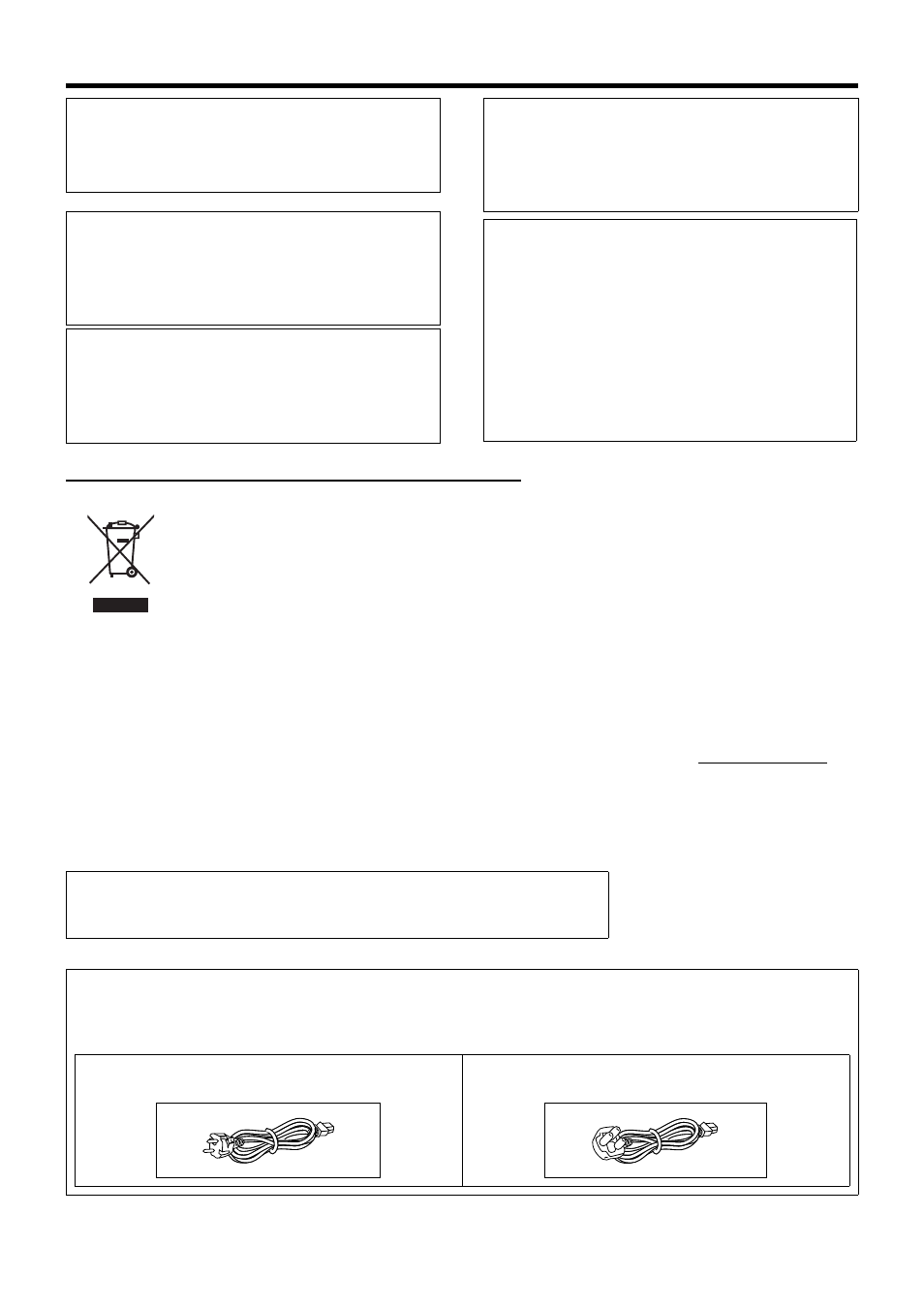 Hinweis zum netzanschlußkabel, Sicherheitsvorkehrungen (for germany), Benutzerinformationen zur entsorgung alter geräte | Spannungsversorgung, Achtung, Warnung | JVC VR-N900U User Manual | Page 6 / 28