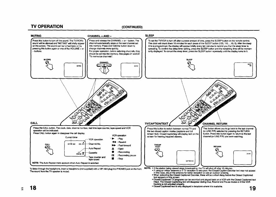 Tv operation, Continued) | JVC TV 13140 User Manual | Page 11 / 28