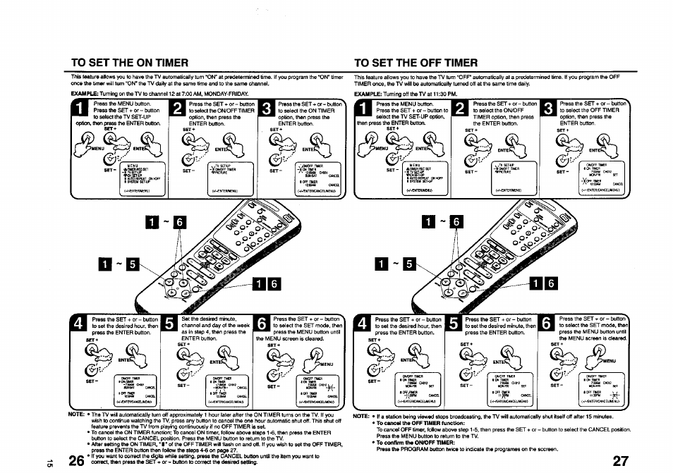 Set the on timer to set the off timer | JVC TV 13140 User Manual | Page 15 / 28