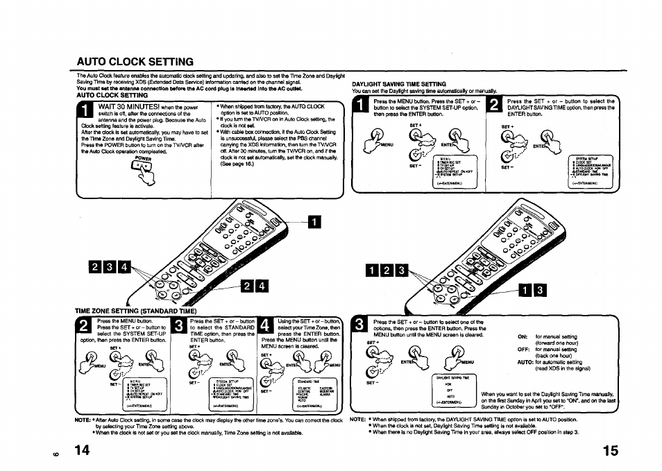 Auto clock setting, Auto clock, Setting | JVC TV 13140 User Manual | Page 9 / 28