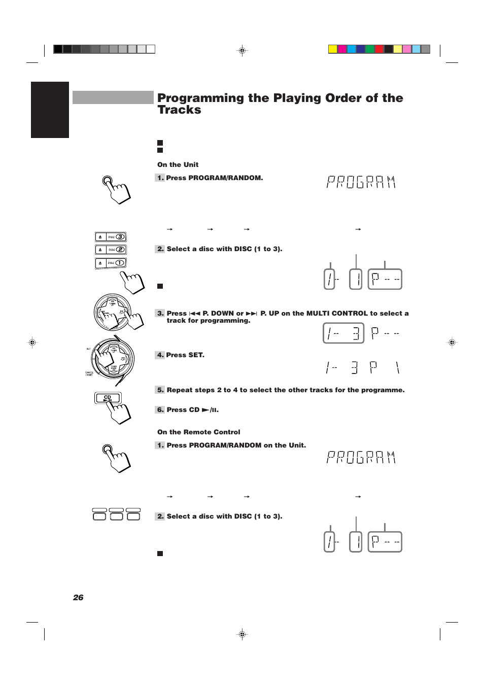 Programming the playing order of the tracks, 26 english | JVC CA-D752TR User Manual | Page 30 / 49