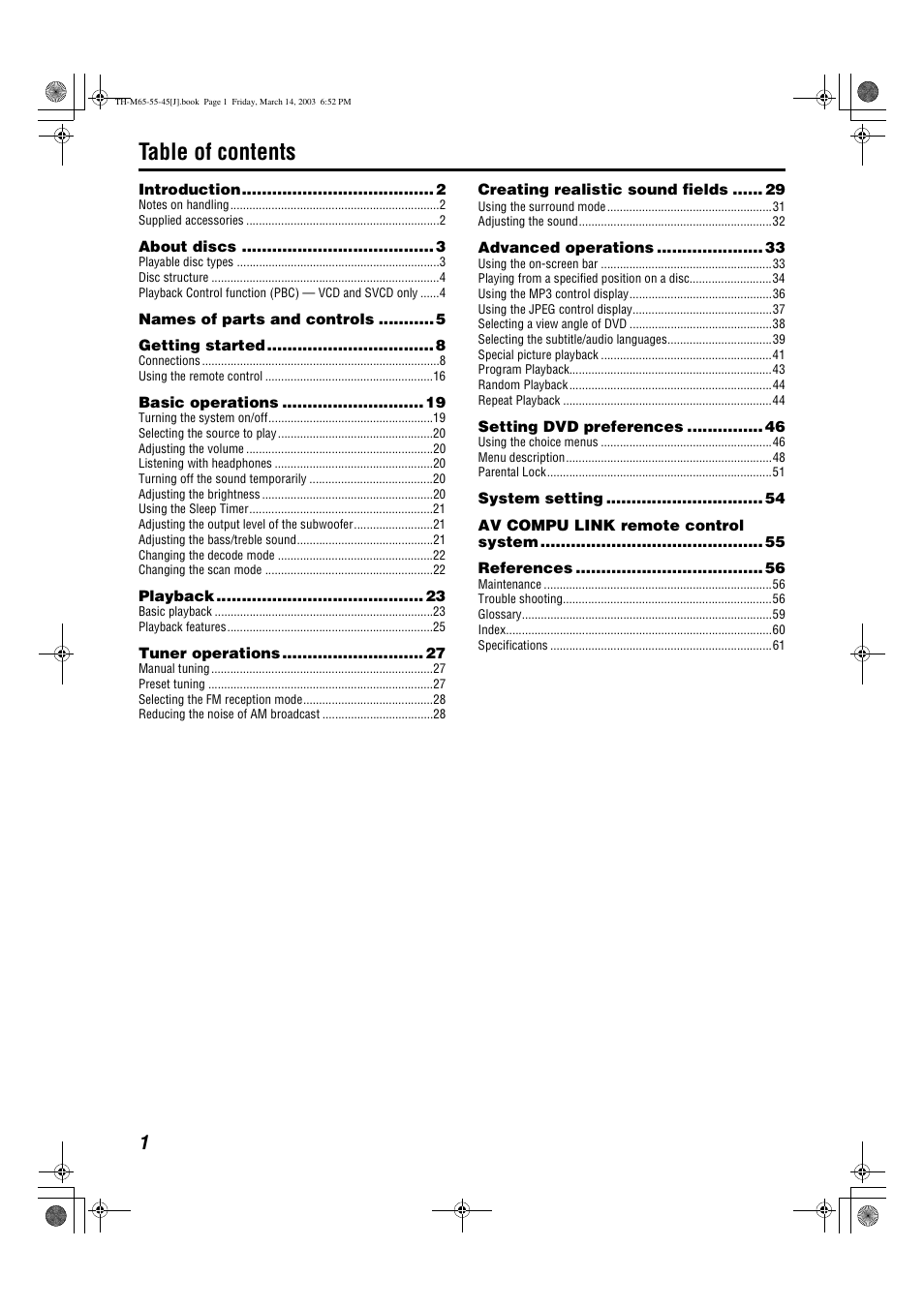 JVC TH-M45 User Manual | Page 4 / 134