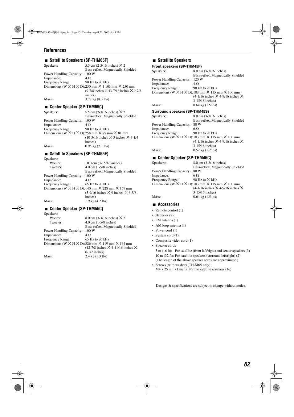 JVC TH-M45 User Manual | Page 65 / 134