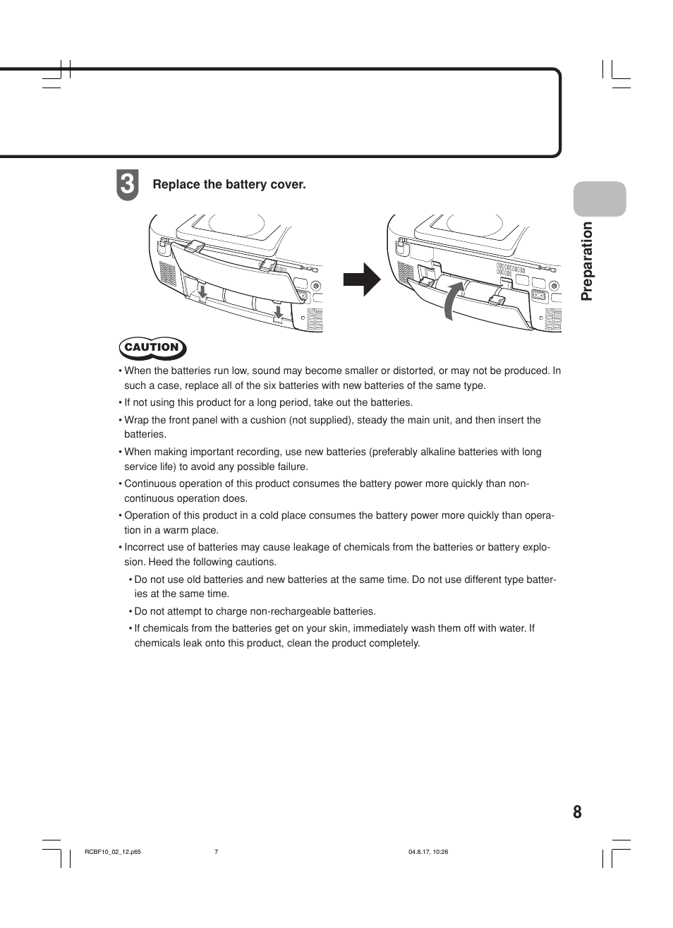 Preparation | JVC RC-BF10 User Manual | Page 11 / 44