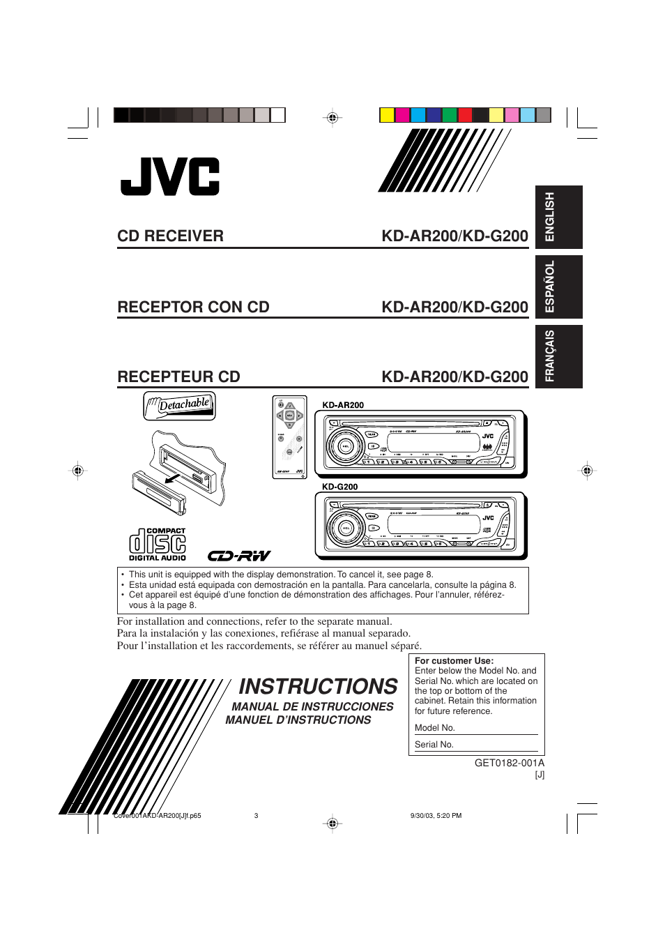 JVC KD-G200 User Manual | 68 pages