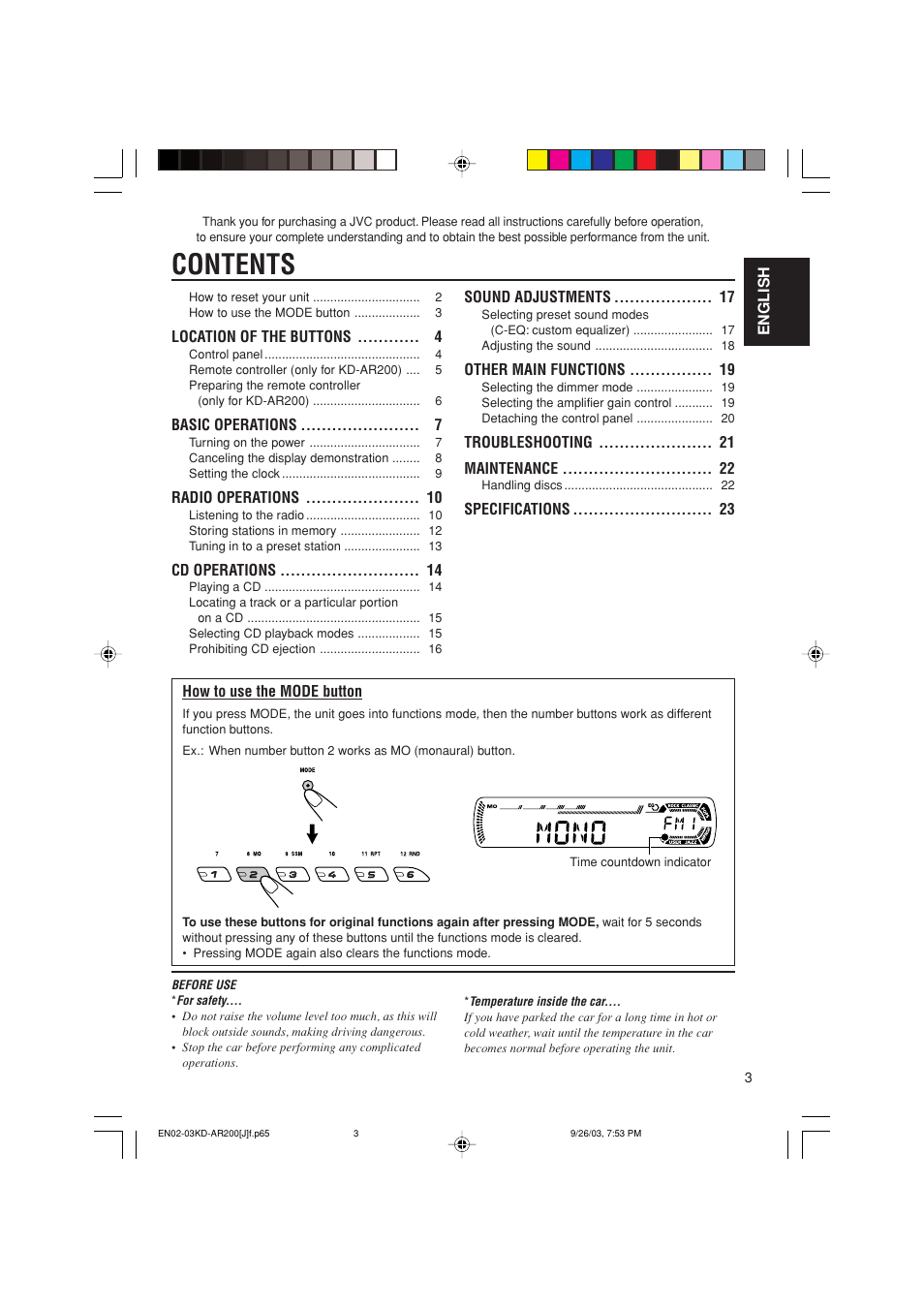 JVC KD-G200 User Manual | Page 3 / 68