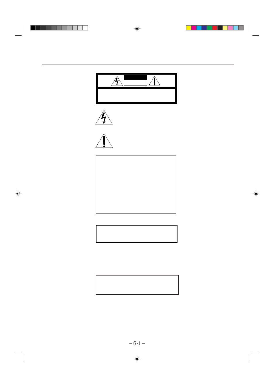 G-1 – warnings, cautions and others | JVC Model MX-J70J User Manual | Page 2 / 34